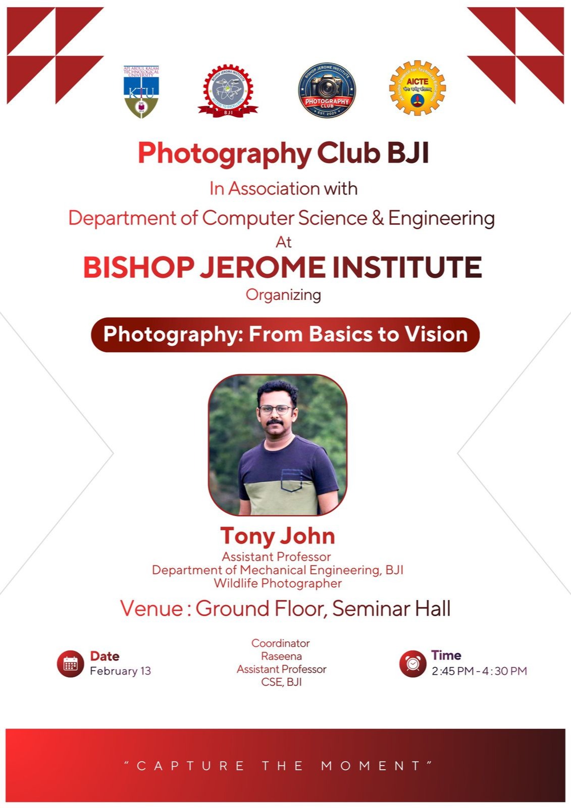 Photography Club BJI to Host Workshop: | Photography: From Basics to Vision |